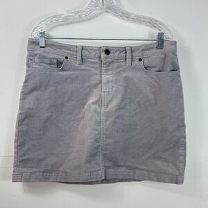 Patagonia Mini Skirt Size 12 Gray Mid Rise Organic Cotton Corduroy Stretch